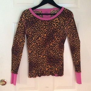 🐆VICTORIA’S SECRET LONG-SLV LEOPARD PRINT TOP SM